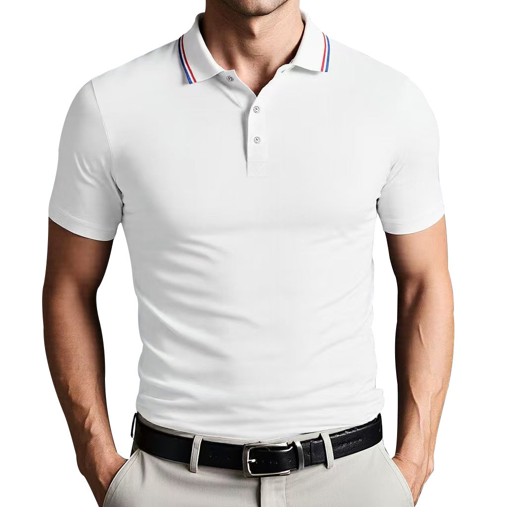 Slim Fit Casual Polo Shirt Polyester Blend - OutfitLondon