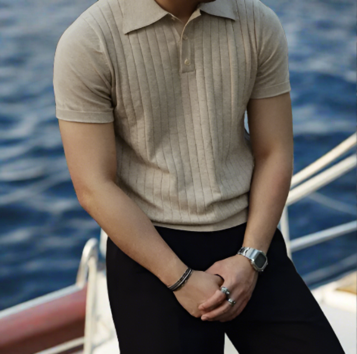 Comfy Striped Polo Shirt for Men