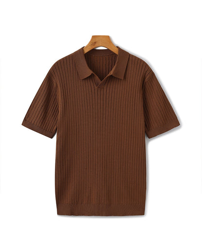 Classic Fit Polo Shirt with Textured Fabric