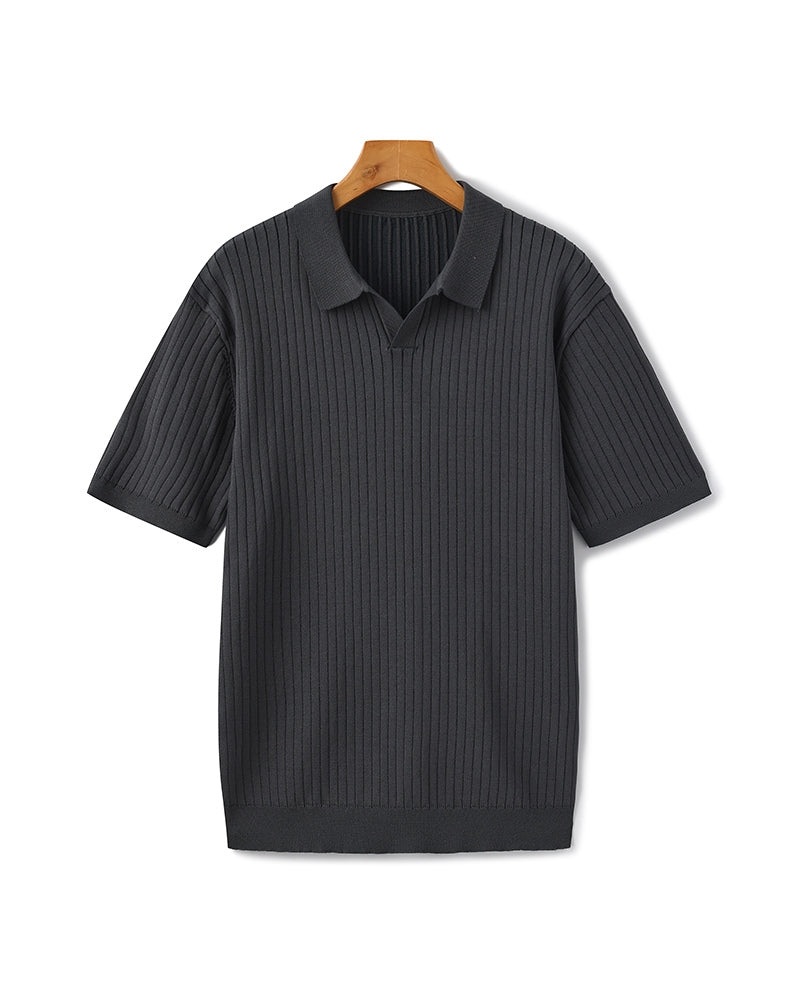 Classic Fit Polo Shirt with Textured Fabric