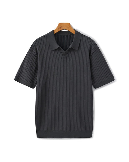 Classic Fit Polo Shirt with Textured Fabric