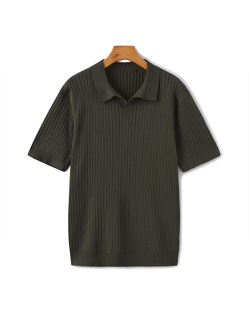 Classic Fit Polo Shirt with Textured Fabric
