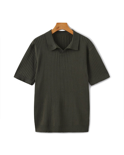 Classic Fit Polo Shirt with Textured Fabric