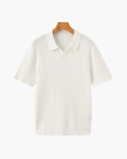 Classic Fit Polo Shirt with Textured Fabric