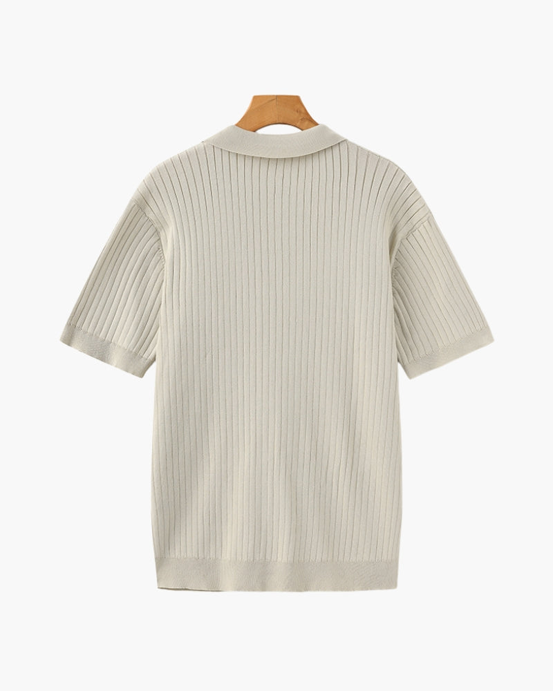 Classic Fit Polo Shirt with Textured Fabric
