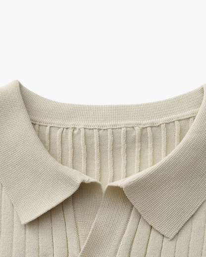 Classic Fit Polo Shirt with Textured Fabric