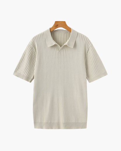 Classic Fit Polo Shirt with Textured Fabric