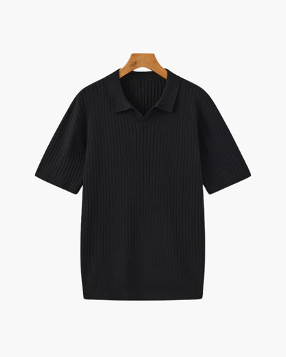 Classic Fit Polo Shirt with Textured Fabric