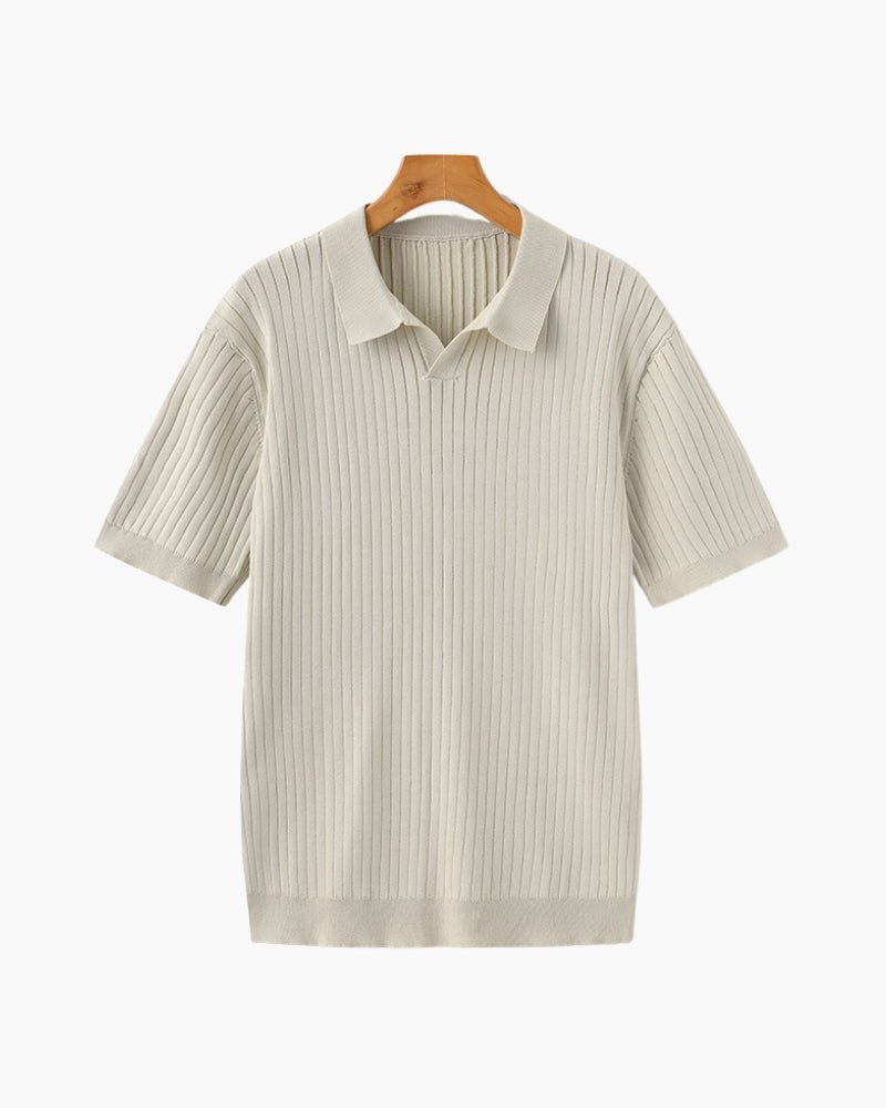 Classic Fit Polo Shirt with Textured Fabric - OutfitLondon