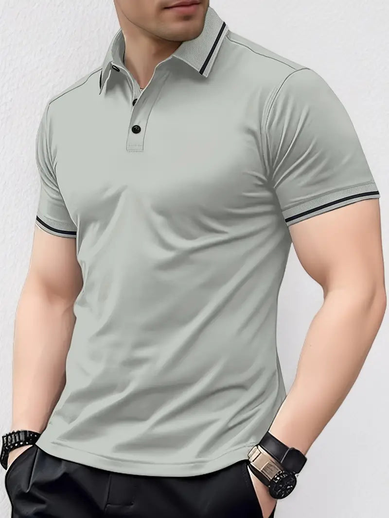 Fit Mens Polo Shirt Lightweight Breathable Fabric