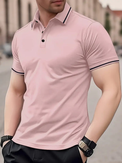 Fit Mens Polo Shirt Lightweight Breathable Fabric