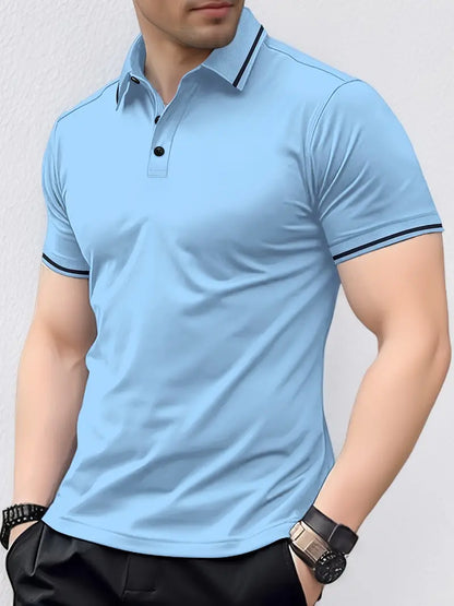 Fit Mens Polo Shirt Lightweight Breathable Fabric