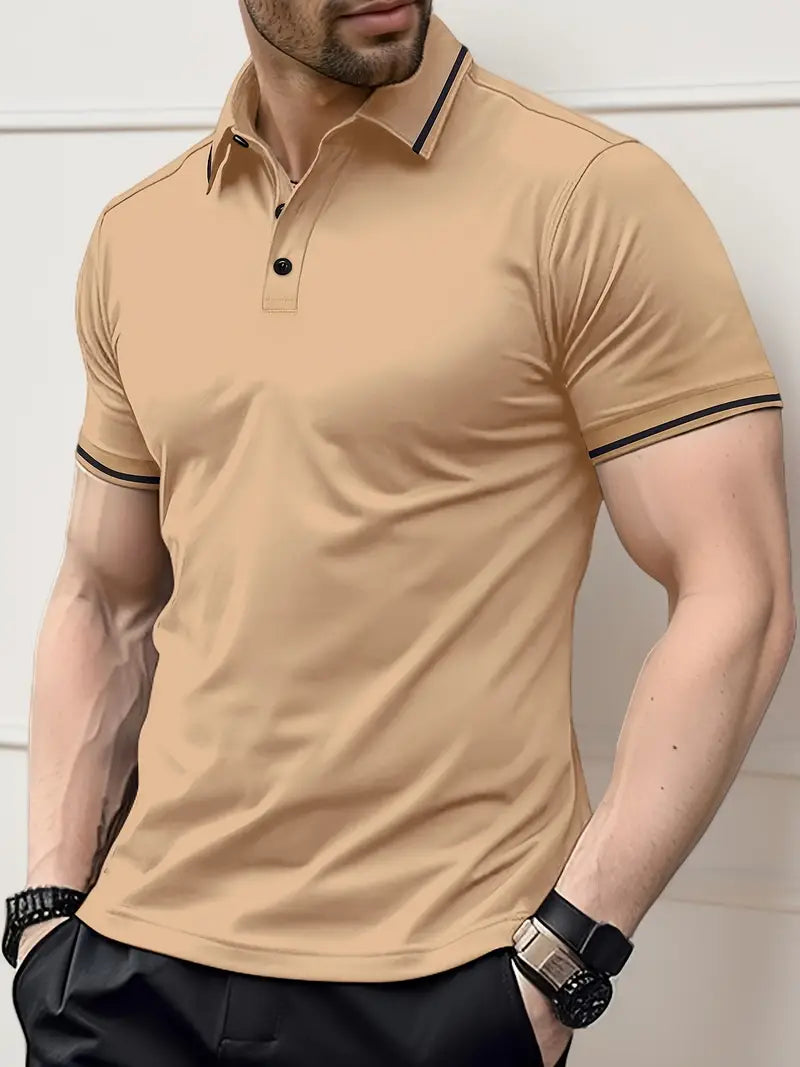 Fit Mens Polo Shirt Lightweight Breathable Fabric