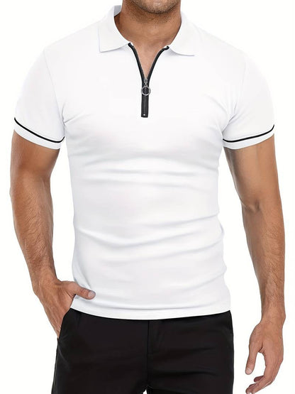 Comfortable Fit Polo Shirt with Breathable Zip Neck