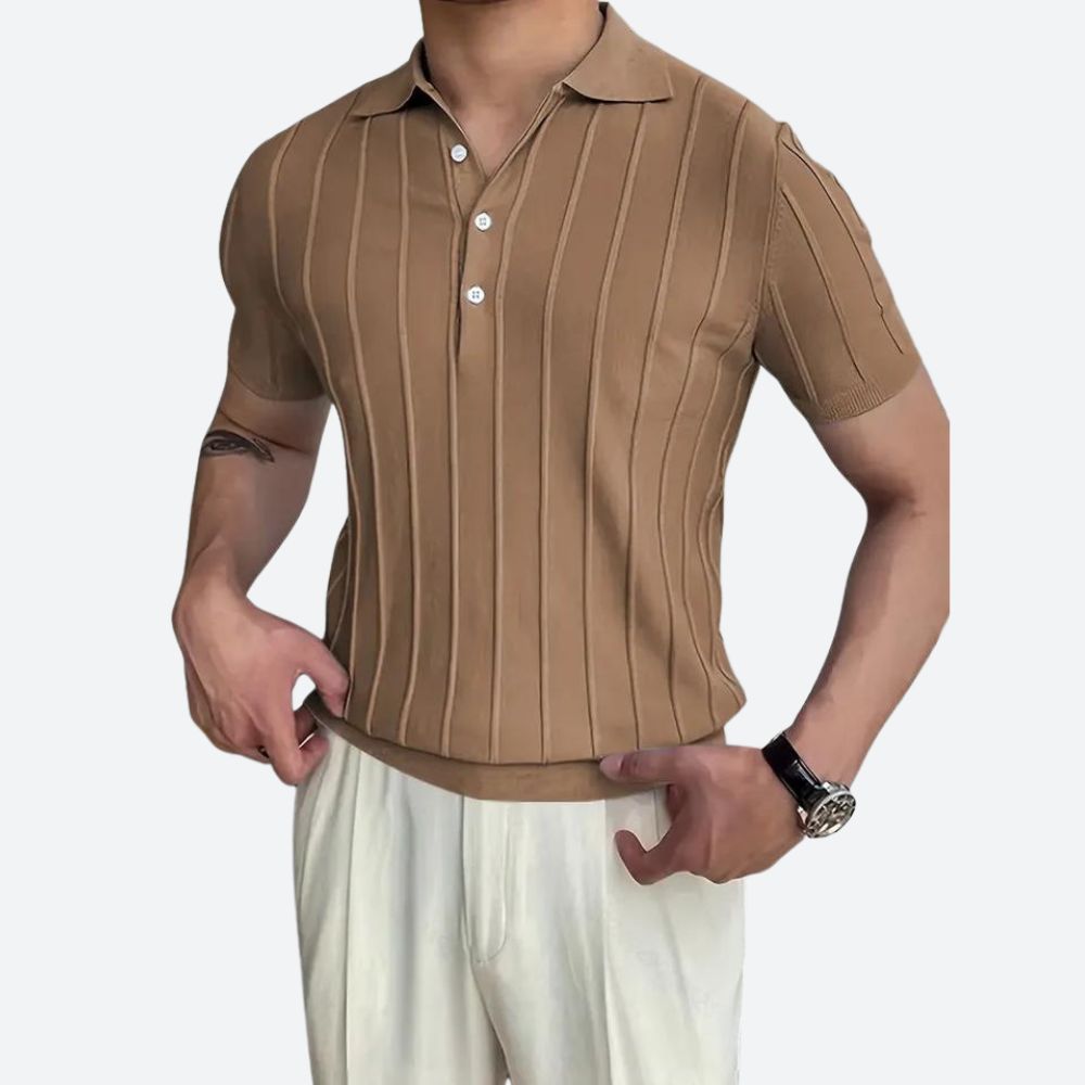 Comfortable Fit Polo Shirt - Soft V Neck Tee - OutfitLondon
