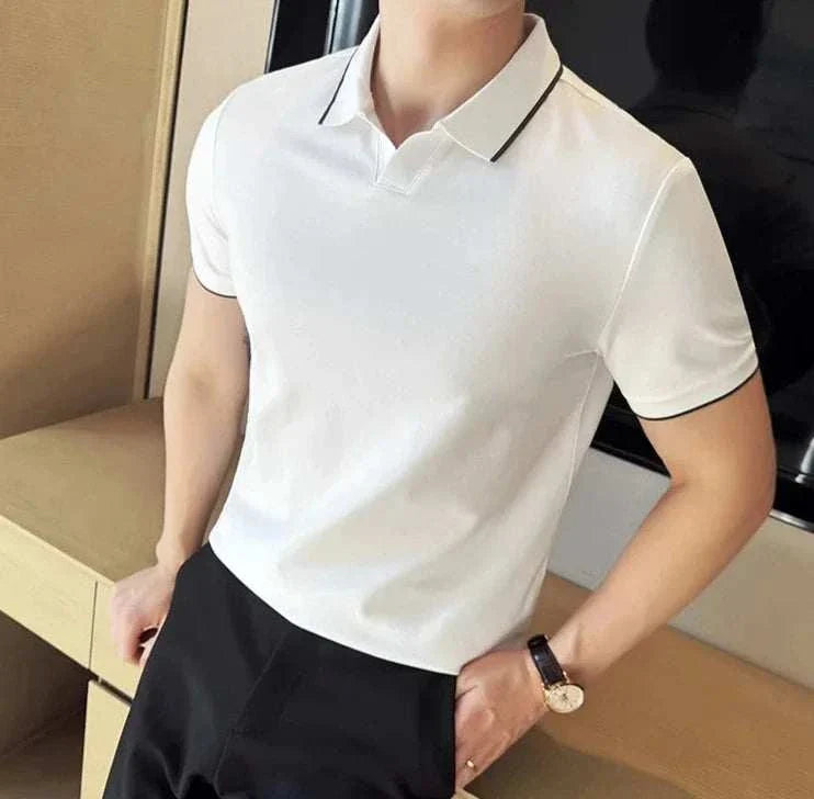Classic Fit Polo Shirt with Slim Collar and Soft Fabric