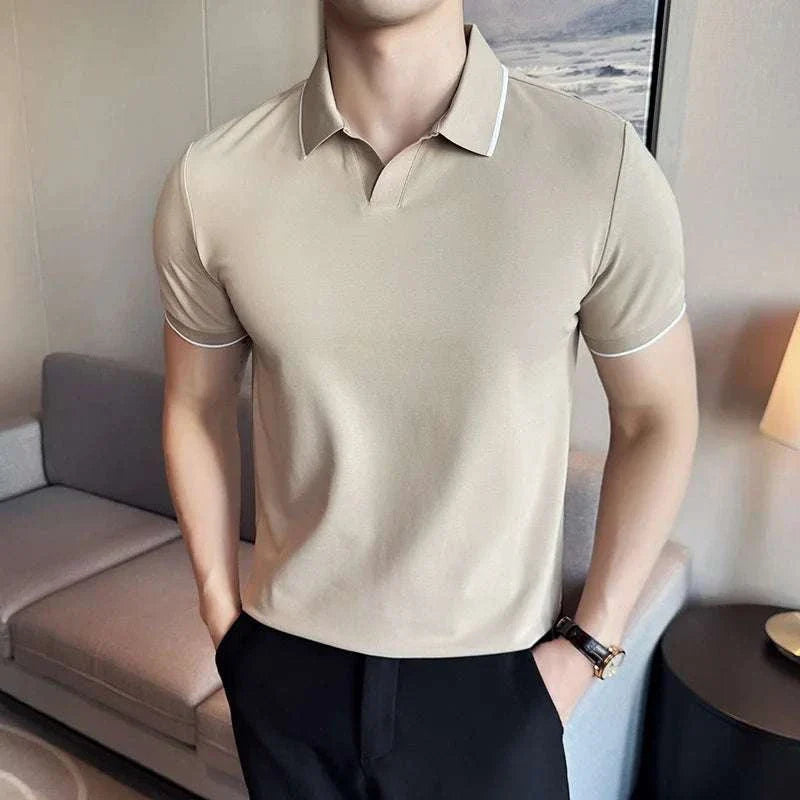 Classic Fit Polo Shirt with Slim Collar and Soft Fabric