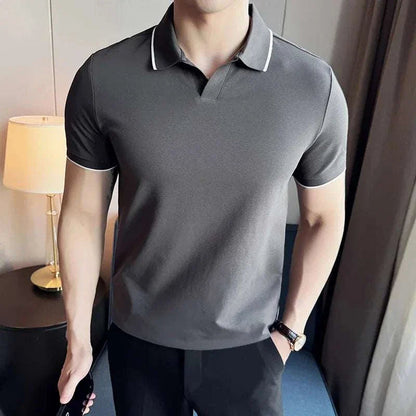 Classic Fit Polo Shirt with Slim Collar and Soft Fabric