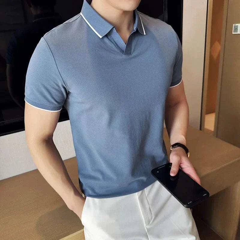 Classic Fit Polo Shirt with Slim Collar and Soft Fabric