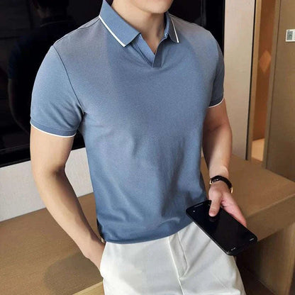 Classic Fit Polo Shirt with Slim Collar and Soft Fabric