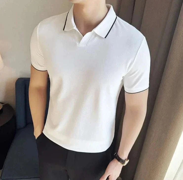 Classic Fit Polo Shirt with Slim Collar and Soft Fabric