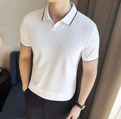 Classic Fit Polo Shirt with Slim Collar and Soft Fabric