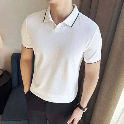 Classic Fit Polo Shirt with Slim Collar and Soft Fabric - OutfitLondon