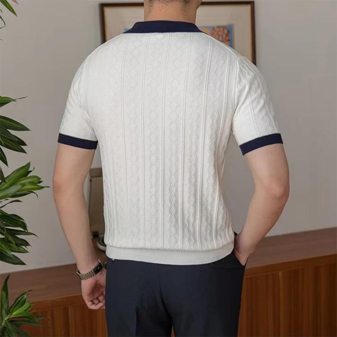 Comfortable V Neck Polo Shirt Soft Cotton Blend