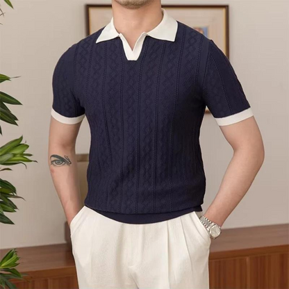 Comfortable V Neck Polo Shirt Soft Cotton Blend