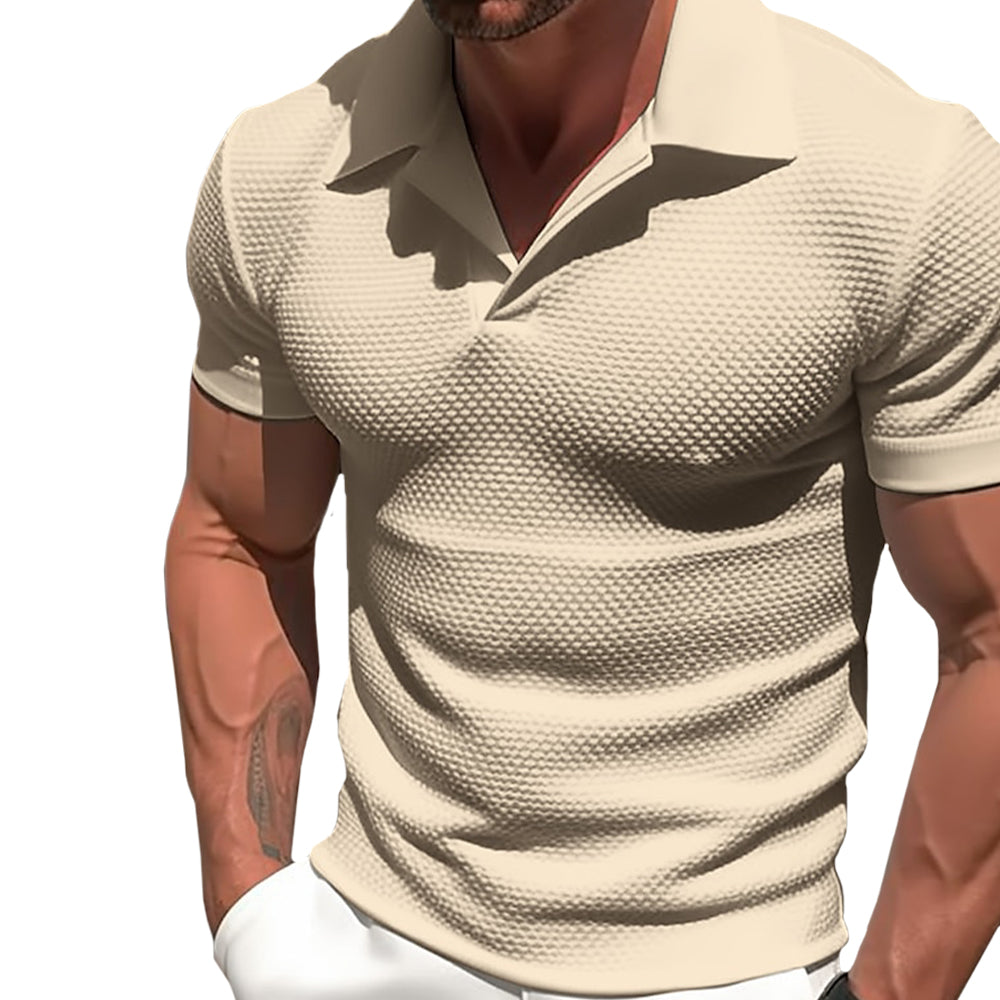 Comfortable Fit Polo Shirt with Zip Neckline