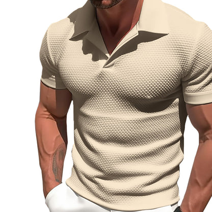 Comfortable Fit Polo Shirt with Zip Neckline