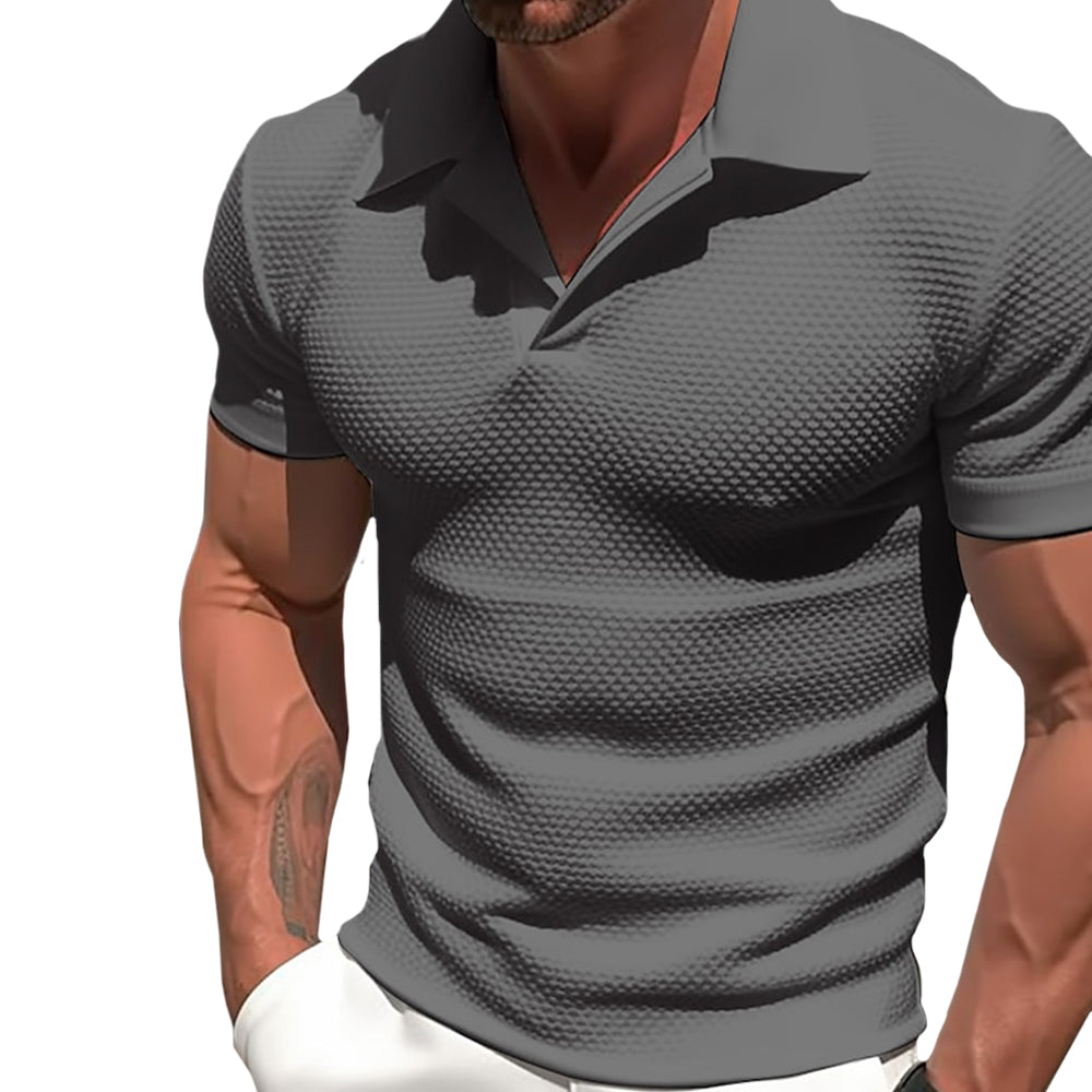 Comfortable Fit Polo Shirt with Zip Neckline