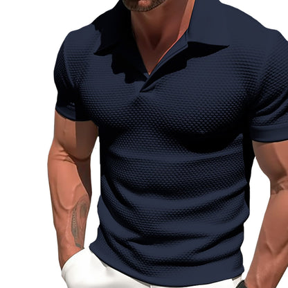 Comfortable Fit Polo Shirt with Zip Neckline