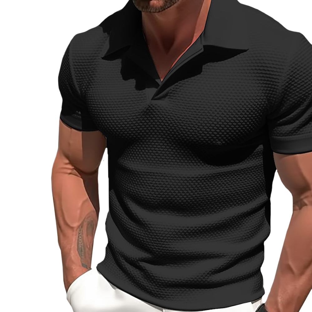 Comfortable Fit Polo Shirt with Zip Neckline