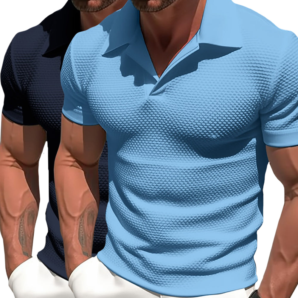 Comfortable Fit Polo Shirt with Zip Neckline
