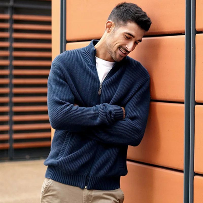 Soft Zip Up Ribbed Sweater