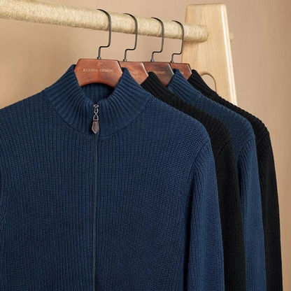 Soft Zip Up Ribbed Sweater
