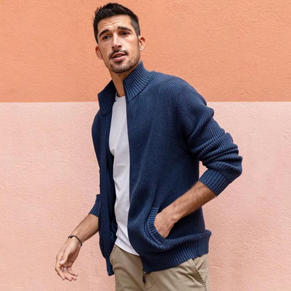 Soft Zip Up Ribbed Sweater