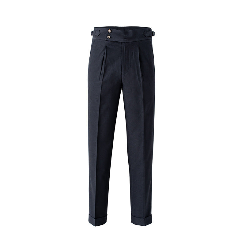 Slim Fit Straight Leg Polyester Trousers