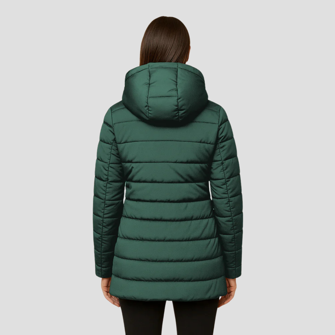 Ladies Synthetic Fur Insulated Puffy Parka Coat