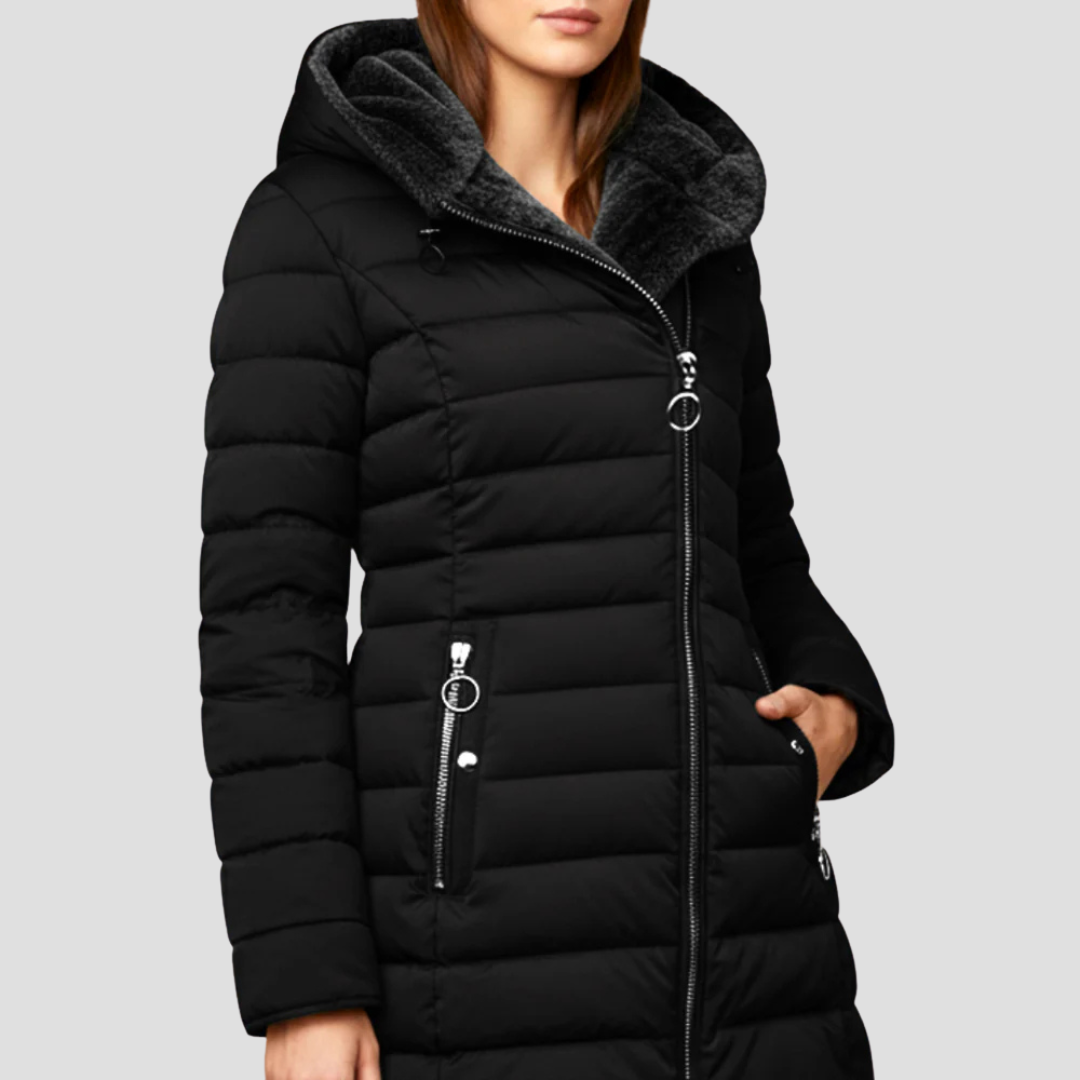 Ladies Synthetic Fur Insulated Puffy Parka Coat