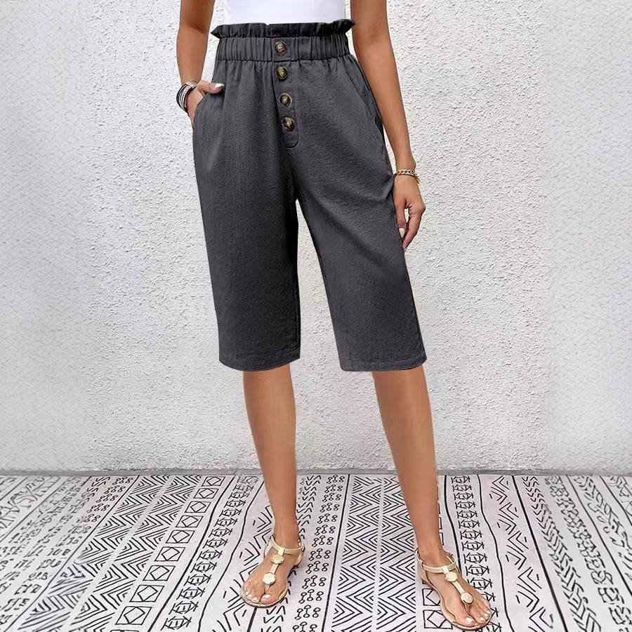 Elegant Linen High Waisted Shorts