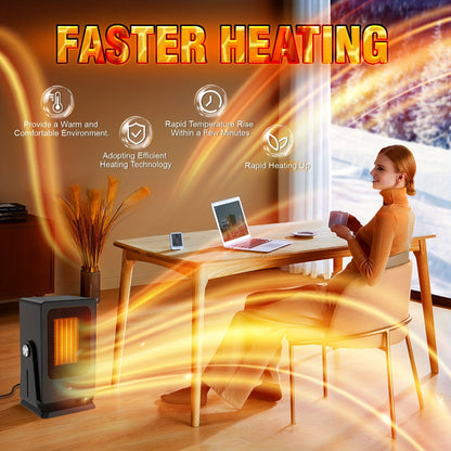 Compact Electric Heater with Digital Temperature Control