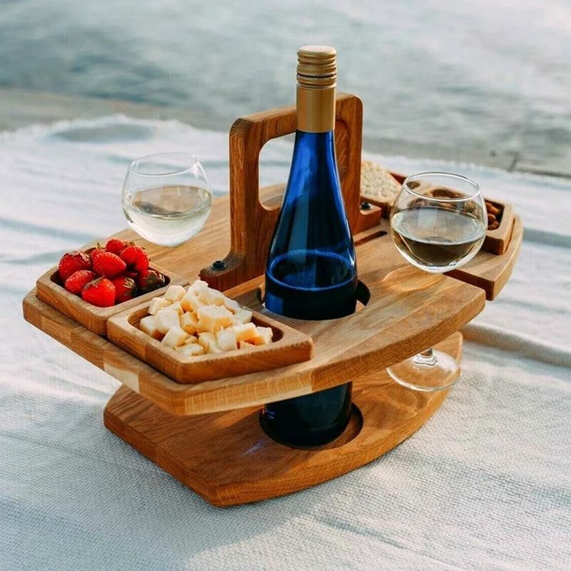 Portable Folding Patio Wine Table - OutfitLondon