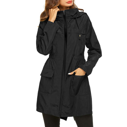 Waterproof Women's Lightweight Rain Coat with Hood - OutfitLondon