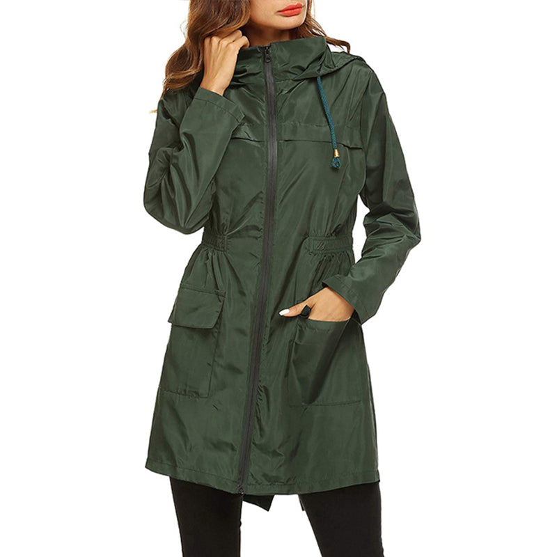 Waterproof Women's Lightweight Rain Coat with Hood
