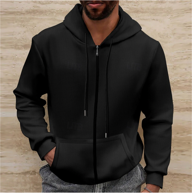 Casual Zip Up Mens Hooded Sweatshirt - OutfitLondon