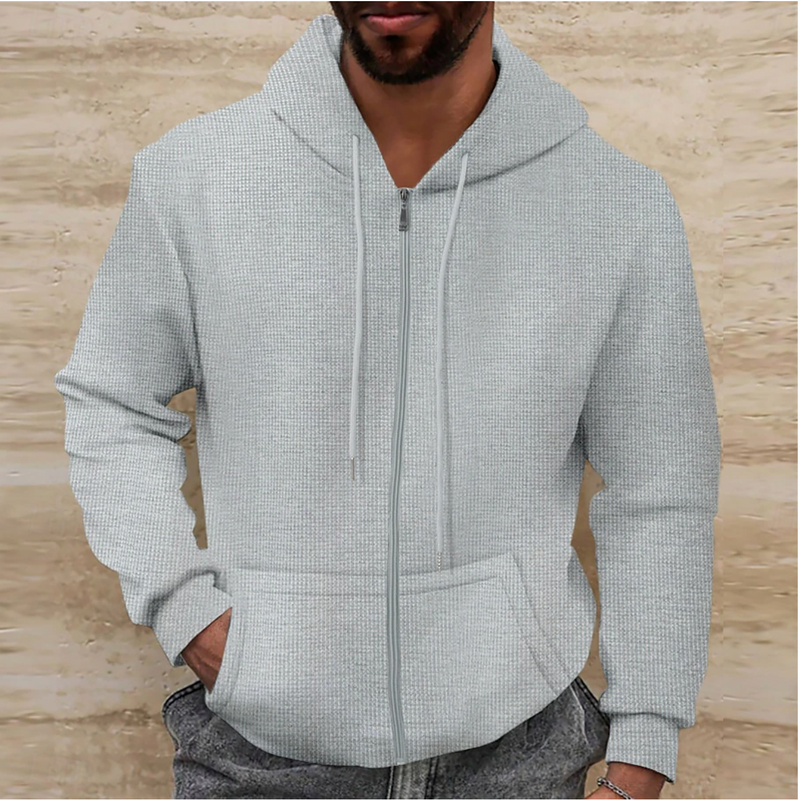 Casual Zip Up Mens Hooded Sweatshirt