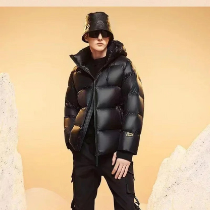 Douglas - Stylish Waterproof Puffer Coat Black - OutfitLondon