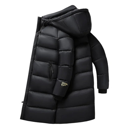 Warm Waterproof Down Parka Coat Black